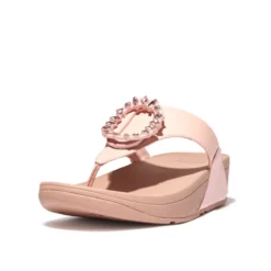 FitFlop LULU CRYSTAL-CIRCLET LEATHER TOE-POST SANDALS