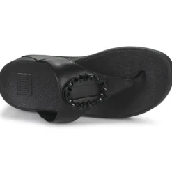 FitFlop LULU CRYSTAL-CIRCLET LEATHER TOE-POST SANDALS