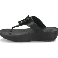 FitFlop LULU CRYSTAL-CIRCLET LEATHER TOE-POST SANDALS