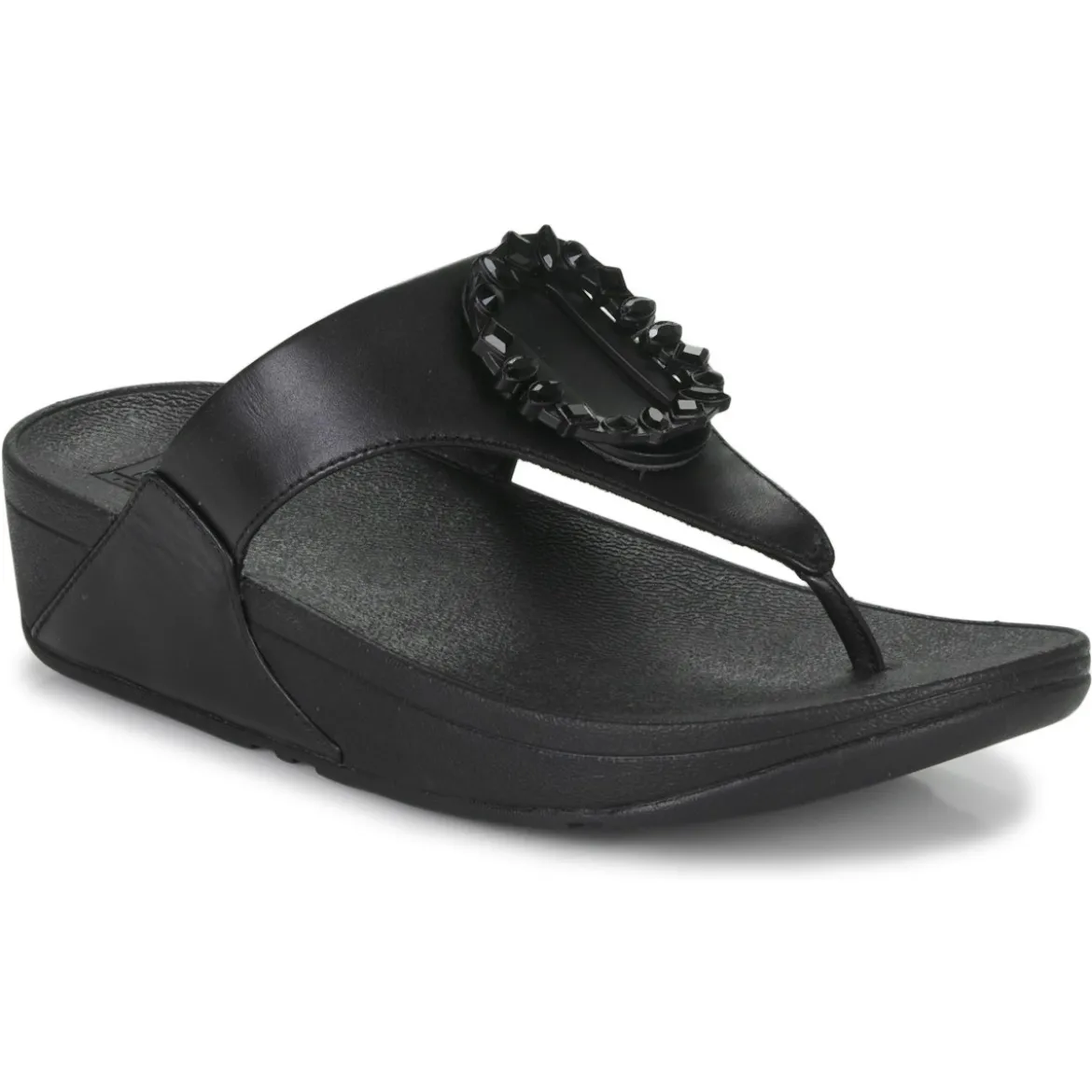 FitFlop LULU CRYSTAL-CIRCLET LEATHER TOE-POST SANDALS